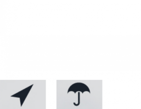 Das Piktogramm Pfeil und Regenschirm