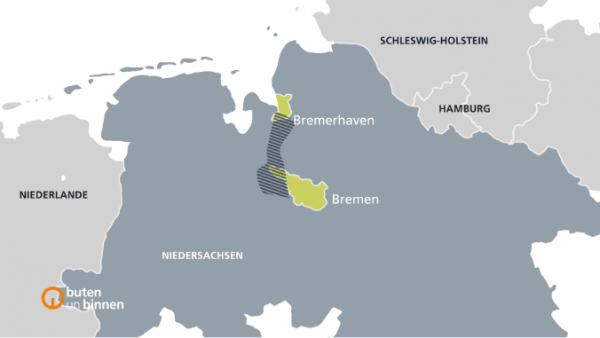 Eine Beispielabbildung der Karte von Bremen, Bremerhaven und Umland