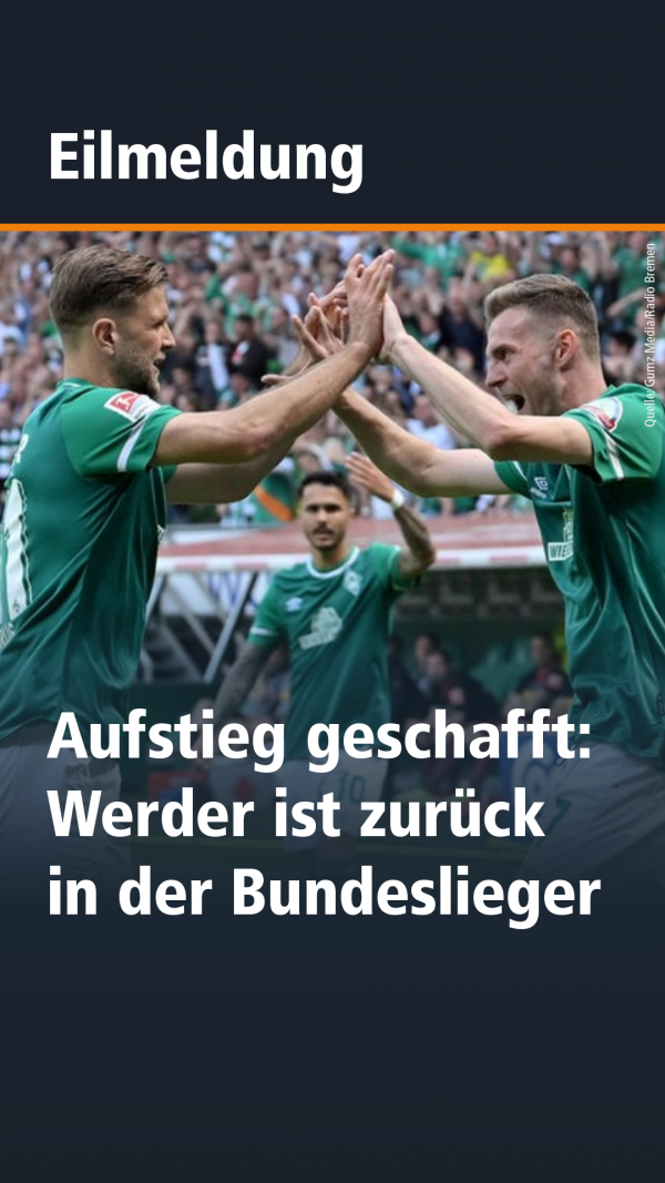 Eine Beispielabbildung für Posts für eine Eilmeldung mit dunkelblauer Kopfzeile und Bild