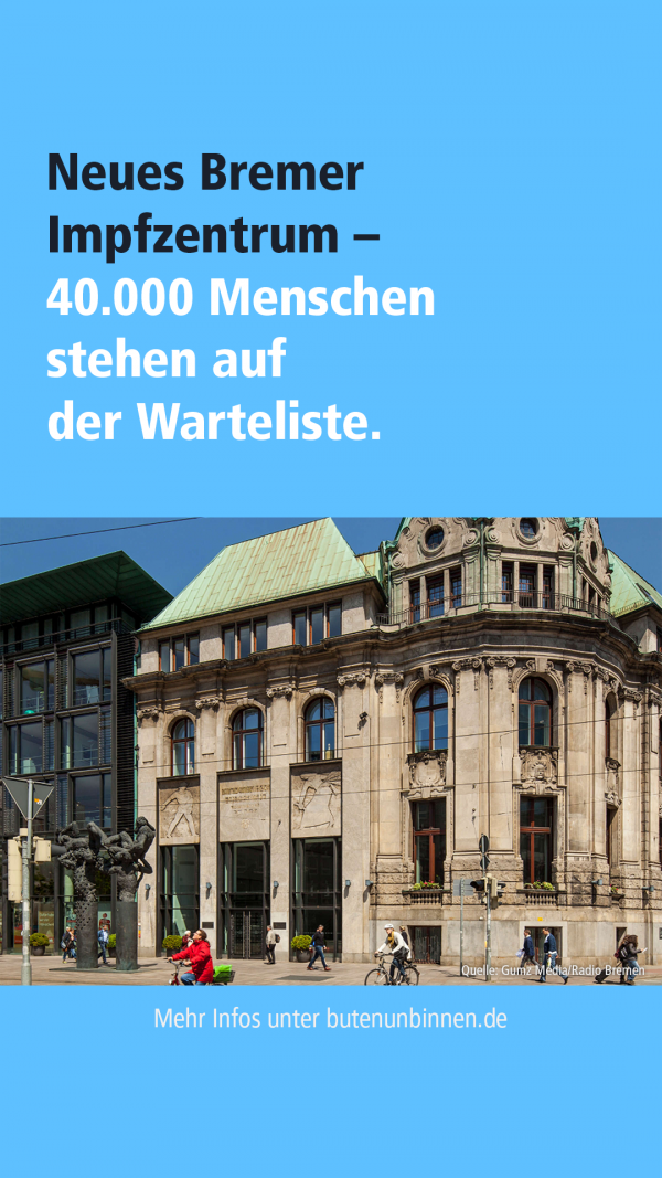 Eine Beispielabbildung für eine Story mit Text und Bild auf hellblauem Hintergrund