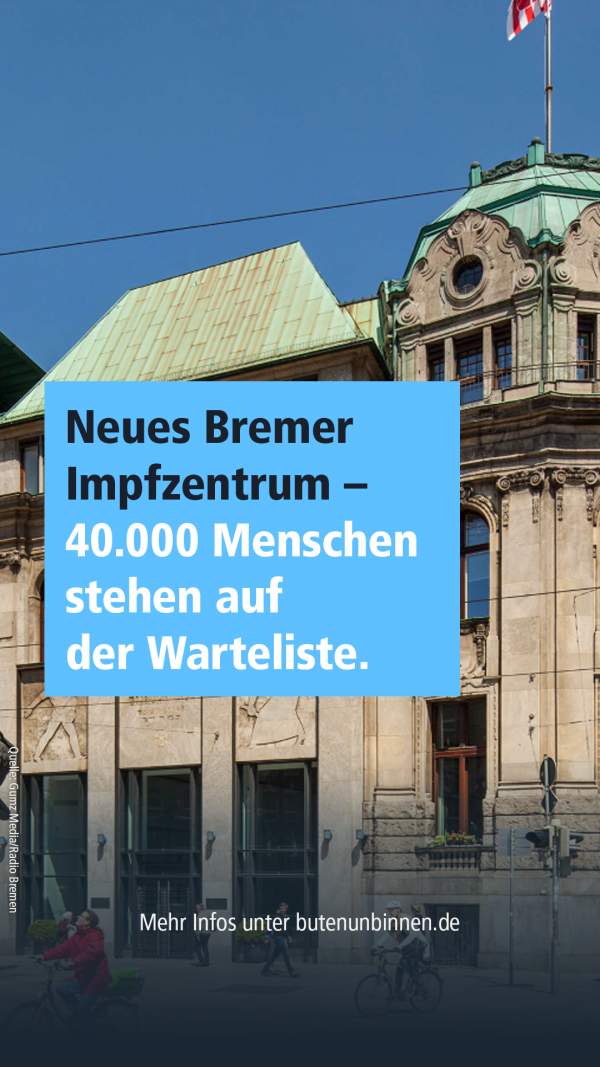 Eine Beispielabbildung für eine Story mit Text in einer hellblauen Box auf einem Hintergrundbild
